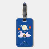 Mid Herfst Festival Maan Konijn Maancake Wolken Bagagelabel (Achterkant verticaal)