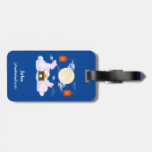 Mid Herfst Festival Maan Konijn Maancake Wolken Bagagelabel (Achterkant horizontaal)