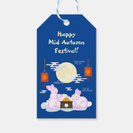 Mid Herfst Festival Maan Konijn Maancake Wolken Cadeaulabel