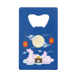 Mid Herfst Festival Maan Konijn Maancake Wolken Creditkaart Flessenopener