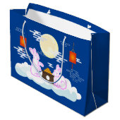 Mid Herfst Festival Maan Konijn Maancake Wolken Groot Cadeauzakje (Achterkant Gekanteld)