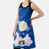 Mid Herfst Festival Maan Konijn Maancake Wolken Schort (Insitu)