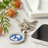 Mid Herfst Festival Maan Konijn Maancake Wolken Sleutelhanger (Zijkant)