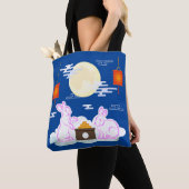 Mid Herfst Festival Maan Konijn Maancake Wolken Tote Bag (Dichtbij)