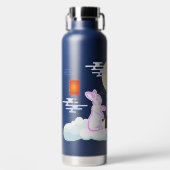 Mid Herfst Festival Maan Konijn Maancake Wolken Waterfles (Voorkant)