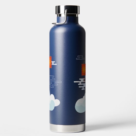 Mid Herfst Festival Maan Konijn Maancake Wolken Waterfles (Rechts)