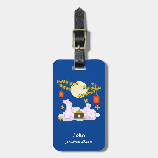 Mid Herfst Festival Maan Konijn Mooncake Osmanthus Bagagelabel (Voorkant verticaal)