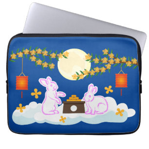 Mid Herfst Festival Maan Konijn Mooncake Osmanthus Laptop Sleeve