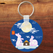 Mid Herfst Festival Maan Konijn Mooncake Osmanthus Sleutelhanger (Achterkant)