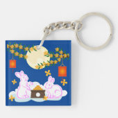 Mid Herfst Festival Maan Konijn Mooncake Osmanthus Sleutelhanger (Achterkant)