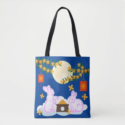 Mid Herfst Festival Maan Konijn Mooncake Osmanthus Tote Bag (Voorkant)