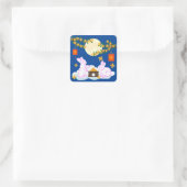 Mid Herfst Festival Maan Konijn Mooncake Osmanthus Vierkante Sticker (Tas)