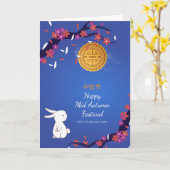 Mid Herfst Festival Mooncake Groet Kaart (Gele Bloem)