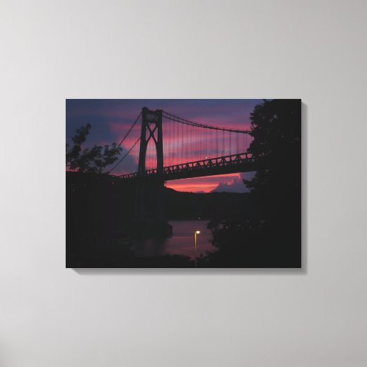 Mid-Hudson Bridge Zonsondergang Canvas Afdruk (Voorkant)