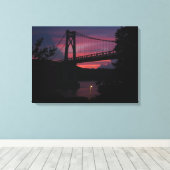 Mid-Hudson Bridge Zonsondergang Canvas Afdruk (Insitu (Houten vloer))