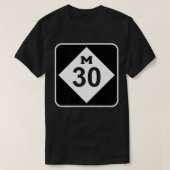 Mid Michigan Highway M30 Midland Wiom Lake Edenvil T-shirt (Design voorkant)