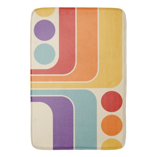 Mid Mod 70s Retro  stijl geometrisch ontwerp Badmat (Voorkant Verticaal)