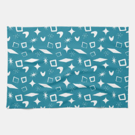 Mid Mod Atomic Mid-Century Modern Retro Blauw Theedoek