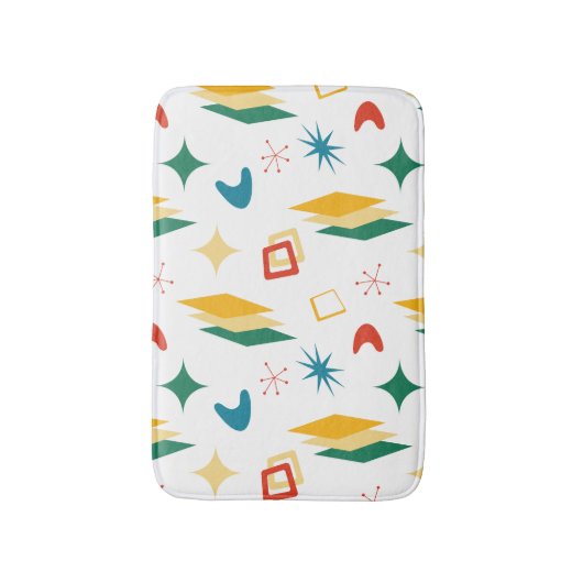 Mid Mod Atomic Mid-Century Moderne Vormen Retro Badmat (Voorkant Verticaal)