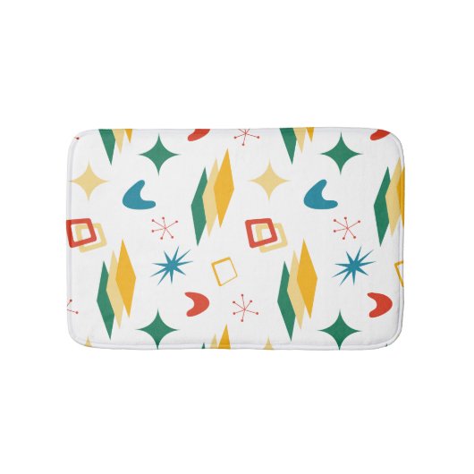 Mid Mod Atomic Mid-Century Moderne Vormen Retro Badmat (Voorkant)