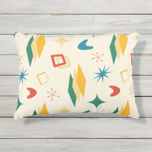 Mid Mod Atomic Mid-Century Moderne Vormen Retro Buitenkussen