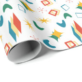 Mid Mod Atomic Mid-Century Moderne Vormen Retro Cadeaupapier (Rol Hoek)