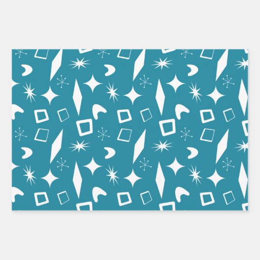 Mid Mod Atomic Mid-Century Moderne Vormen Retro Inpakpapier Vel (Voorkant 3)