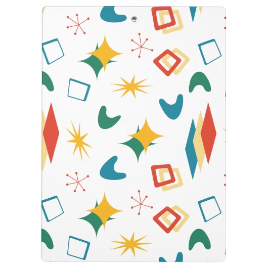 Mid Mod Atomic Mid-Century Moderne Vormen Retro Klembord (Achterkant)