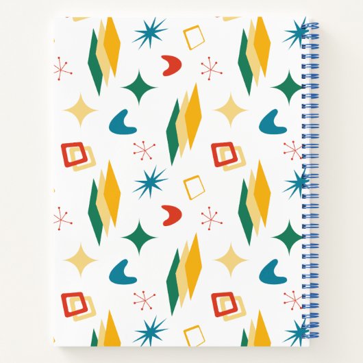 Mid Mod Atomic Mid-Century Moderne Vormen Retro Notitieboek (Achterkant)