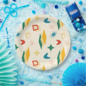 Mid Mod Atomic Mid-Century Moderne Vormen Retro Papieren Bordje (Feest)