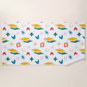 Mid Mod Atomic Mid-Century Moderne Vormen Retro Strandlaken (Voorkant)