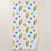 Mid Mod Atomic Mid-Century Moderne Vormen Retro Strandlaken (Voorkant)