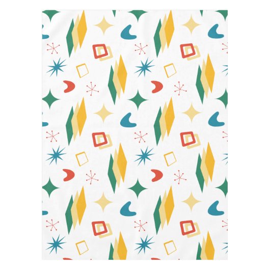 Mid Mod Atomic Mid-Century Moderne Vormen Retro Tafelkleed (Voorkant)