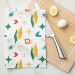 Mid Mod Atomic Mid-Century Moderne Vormen Retro Theedoek<br><div class="desc">Mid mod atoompatroon met retro kleurenpalet keukenhanddoek.</div>