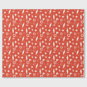 Mid Mod Atomic Moderne Kerstvakantie Retro Cadeaupapier (Vlak)