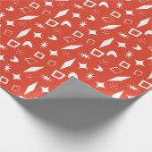 Mid Mod Atomic Moderne Kerstvakantie Retro Cadeaupapier (Hoek)