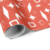 Mid Mod Atomic Moderne Kerstvakantie Retro Cadeaupapier (Rol Hoek)