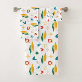 Mid mod atomische, retro midden eeuw moderne vorme bad handdoek