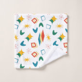 Mid mod atomische, retro midden eeuw moderne vorme bad handdoek (Wasdoekje)