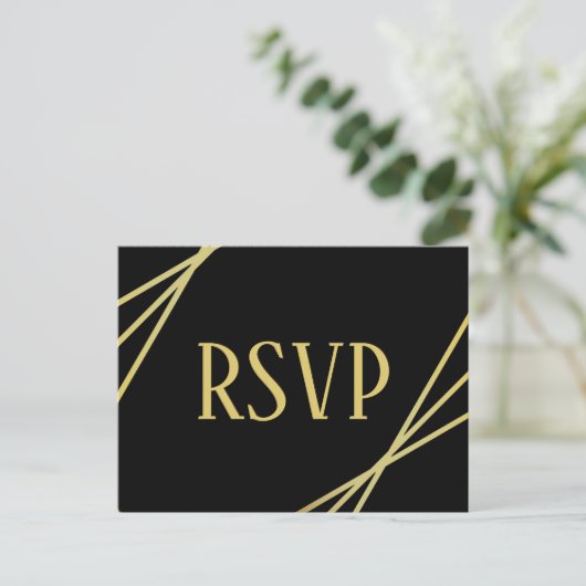 Mid Mod Black Design- RSVP/Dinner Choices Briefkaa Briefkaart (Staand voorkant)