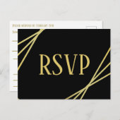Mid Mod Black Design- RSVP/Dinner Choices Briefkaa Briefkaart (Voorkant / Achterkant)