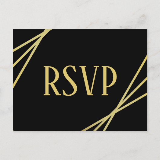 Mid Mod Black Design- RSVP/Dinner Choices Briefkaa Briefkaart (Voorkant)