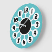 Mid Mod Blauw en Sinaasappel Grote Klok (Hoek)