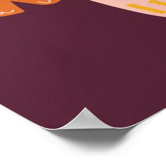 Mid Mod Cosmos Flowers Bouquet Poster (Hoek)