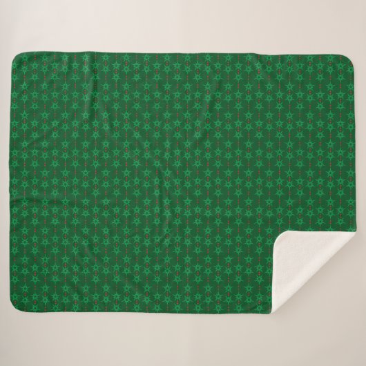 Mid Mod Garland Green Sherpa Deken (3 maten) (Voorkant (horizontaal))