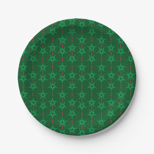 Mid Mod Garland Groen 7" Papieren Bord (Voorkant)