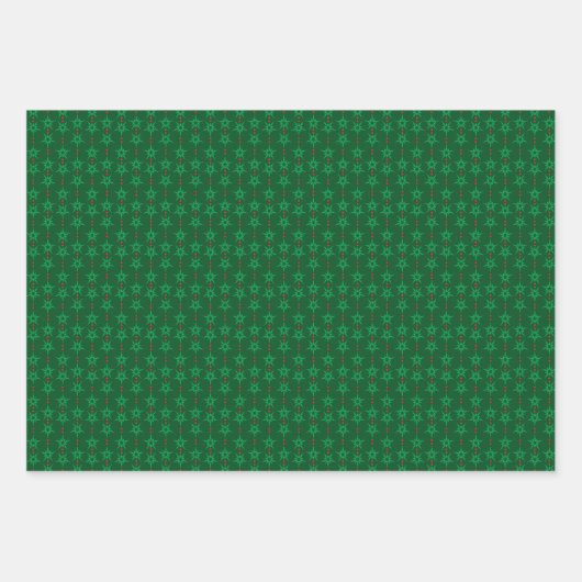 Mid Mod Garland Groen inpakpapier (Voorkant)
