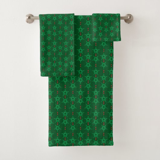 Mid Mod Garland Groene Badhanddoek Set Bad Handdoek (Insitu)