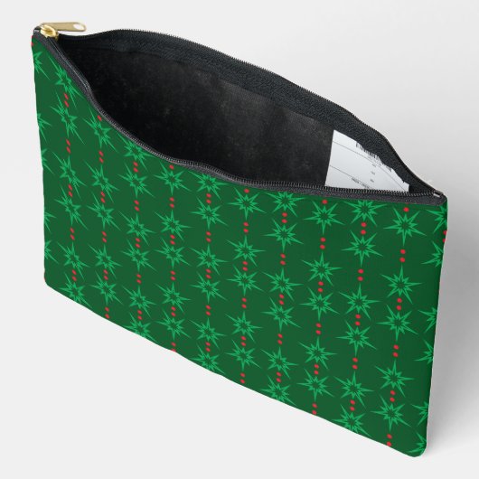 Mid Mod Garland Groene Grote Pouch Etui (Open)