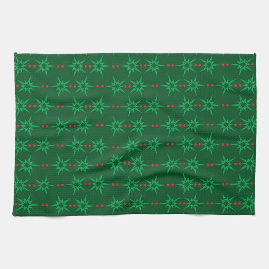 Mid Mod Garland Groene Keukenhanddoek (Horizontaal)